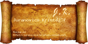 Juranovics Kristóf névjegykártya